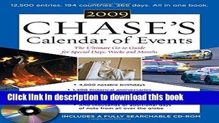 Books Chase s Calendar of Events 2009 (Book + CD-ROM): The Ulitmate Go-To Guide for Special Days,