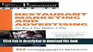 Books The Food Service Professional Guide to Restaurant Marketing and Advertising: For Just a Few