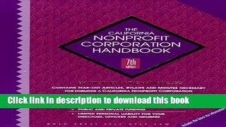 Books The California Nonprofit Corporation Handbook (7th ed) Free Online