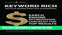 Ebook KEYWORD RICH: Article Marketing SEO Guidebook: Search Engine Optimization Checklist for Top