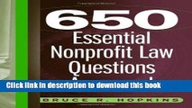 Books 650 Essential Nonprofit Law Questions Answered Full Online