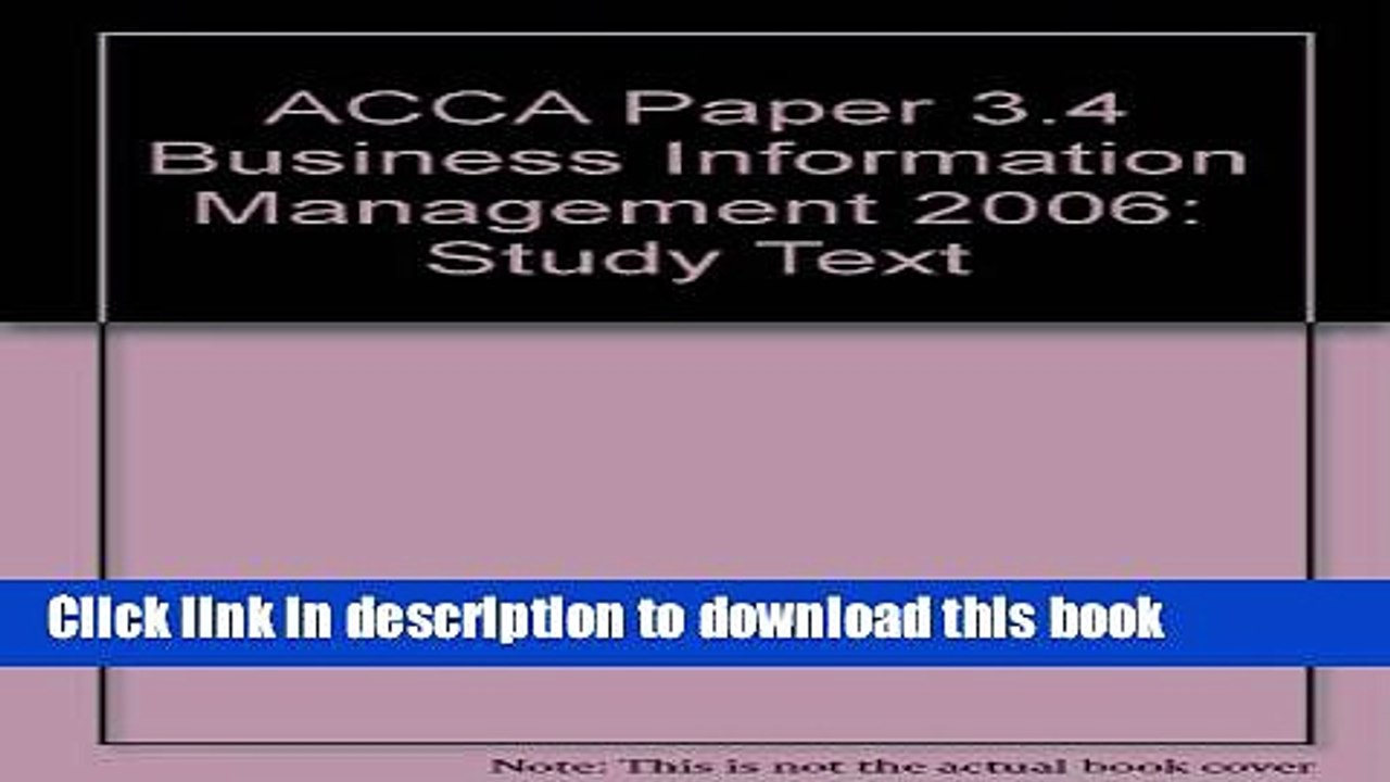 PDF  ACCA Paper 3.4 Business Information Mana  Online