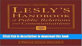 Books Lesly s Handbook of Public Relations And Communications Full Online