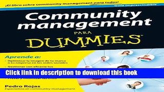Books Community management Para Dummies (Spanish Edition) Free Online