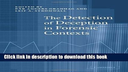 Download  The Detection of Deception in Forensic Contexts  Free Books