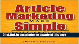 Books Article Marketing Made Simple (Search Engine Optimization Strategies For People On The Go