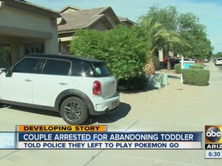 San Tan Valley couple arrested for leaving toddler at home while playing Pokemon Go
