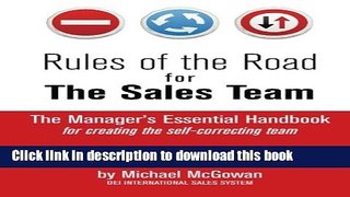 Books Rules of the Road for the Sales Team: How to Create the Self-Correcting Sales Team Full Online