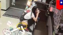 Crazy woman pees on Taiwan convenience store counter, drinks it, and pees some more - TomoNews
