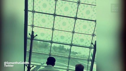 Un avion en flammes à l'aéroport de Dubaï