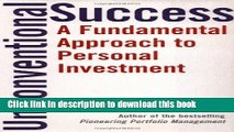 Books Unconventional Success: A Fundamental Approach to Personal Investment Free Download