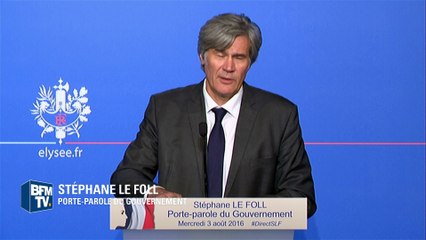 Des vacances "en veille" pour le gouvernement, précise Le Foll