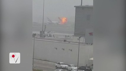 Emirates Jet Plane Crash Lands And Burns On Dubai Runway