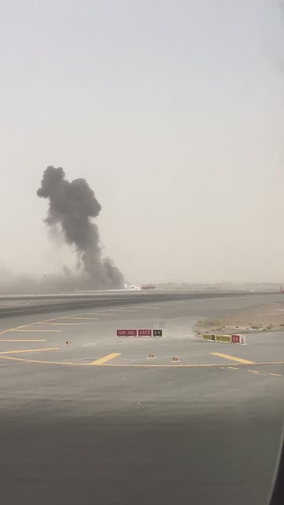 Smoke Billows From Emirates Plane After Emergency Landing