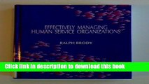 Ebook Effectively Managing Human Service Organizations Full Online