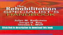 Ebook The Rehabilitation Specialist s Handbook (Rehabilitation Specialist s Handbook (Rothstein))