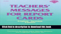 Books Teachers  Messages for Report Cards, English/Spanish Edition Full Online