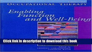 Ebook Occupational Therapy: Enabling Function   Well-Being Full Download