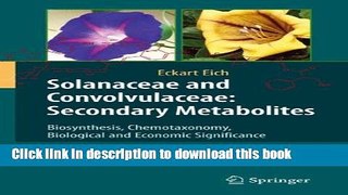 Ebook Solanaceae and Convolvulaceae: Secondary Metabolites: Biosynthesis, Chemotaxonomy,