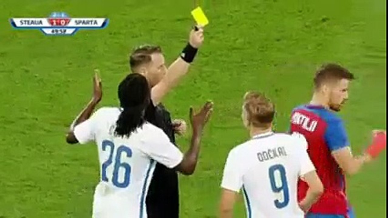 Jakub Brabec Red Card -Steaua Bucarest 1-0 Sparta Praga 03.08.2016