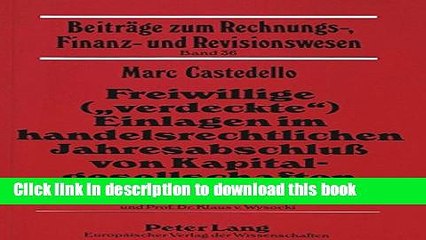 PDF  Freiwillige (Â«verdeckteÂ») Einlagen im handelsrechtlichen JahresabschluÃŸ von