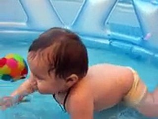 baby video, funny baby, cute baby video, baby in a pool