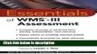Books Essentials of WMS-III Assessment (Essentials of Psychological Assessment) Free Online