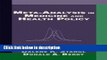 Ebook Meta-Analysis in Medicine and Health Policy (Chapman   Hall/CRC Biostatistics Series) Full