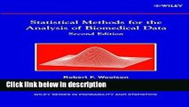 Books Statistical Methods for the Analysis of Biomedical Data, 2nd Edition Full Online