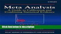 Ebook Meta Analysis: A Guide to Calibrating and Combining Statistical Evidence Full Online