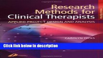 Books Research Methods for Clinical Therapists: Applied Project  Design and Analysis, 4e Free