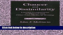 Books Chaucer   Dissimilarity: Literary Comparisons in Chaucer and Other Late-Medieval Writing