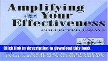 Books Amplifying Your Effectiveness: Collected Essays Free Download