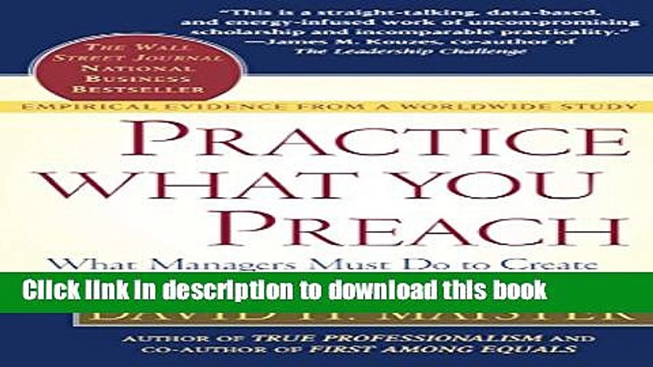 PDF  Practice What You Preach: What Managers Must Do to Create a High Achievement Culture  {Free