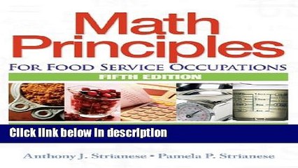 Ebook Math Principles for Food Service Occupations (Applied Mathematics) Full Online