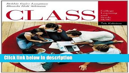 Ebook CLASS: College Learning and Study Skills (Wadsworth College Success) Full Online