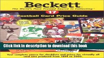 Books Beckett Football Card Price Guide Free Online