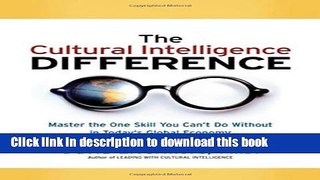 Books The Cultural Intelligence Difference: Master the One Skill You Can t Do Without in Today s