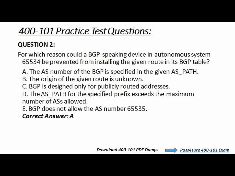 Pass4sure 400-101 braindumps