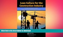 DOWNLOAD Lean Culture for the Construction Industry: Building Responsible and Committed Project