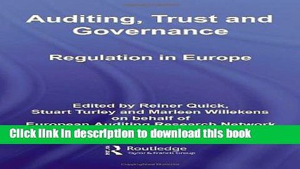 PDF  Auditing, Trust and Governance: Developing Regulation in Europe  Free Books