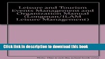 Ebook Leisure and Tourism Events Management and Organization Manual (Longman/ILAM Leisure