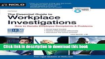 Books The Essential Guide to Workplace Investigations: How to Handle Employee Complaints