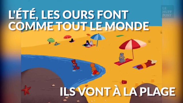 Cette famille d'ours a décidé d'aller à la plage, comme tout le monde
