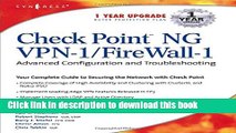 Ebook CheckPoint NG VPN 1/Firewall 1: Advanced Configuration and Troubleshooting Free Download