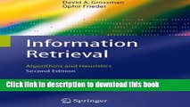 Ebook Information Retrieval: Algorithms and Heuristics Full Download