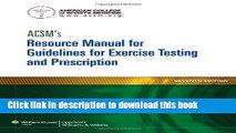 Books ACSM s Resource Manual for Guidelines for Exercise Testing and Prescription (Ascms Resource