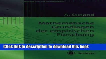 Video herunterladen: Read Mathematische Grundlagen der empirischen Forschung (Statistik und ihre Anwendungen) (German