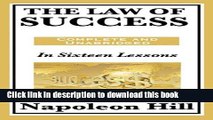 Books The Law of Success: In Sixteen Lessons Full Download