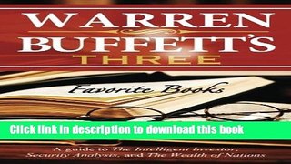 Books Warren Buffett s 3 Favorite Books: A guide to The Intelligent Investor, Security Analysis,